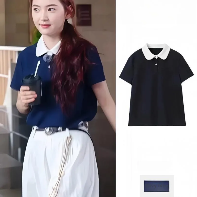 KYKW T Shirts Women's Navy Blue-2