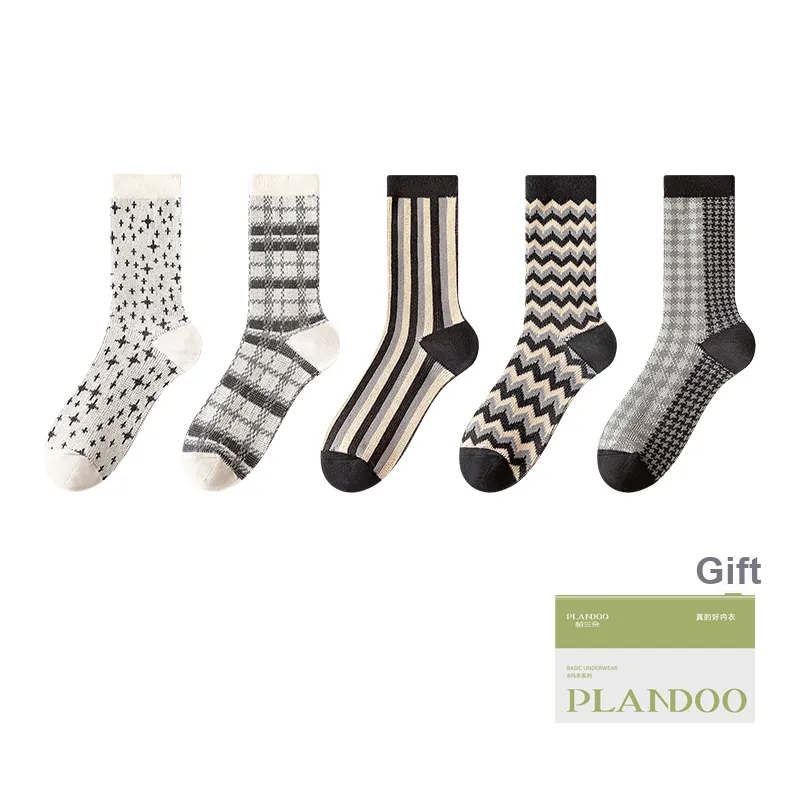 PLANDOO Mid Calf Socks Women's Shopping Bag 5 Pack-0