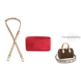 1.5cm Width 3-Section Adjustable Vegetable Tanned Leather+Speedy 20 Red Liner (Underarm Adjustable)