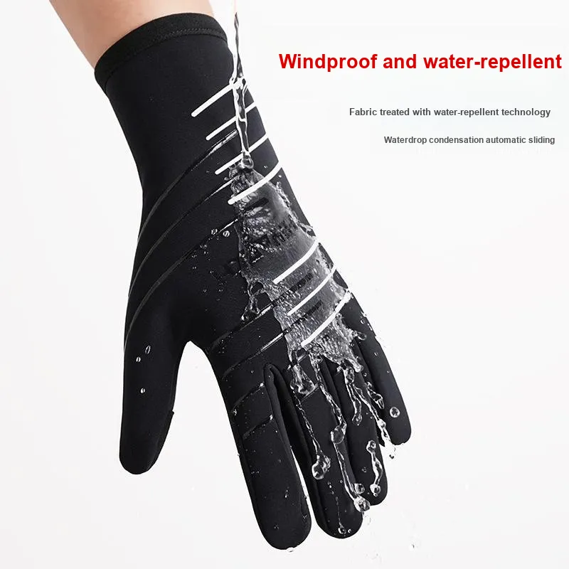 AAJF O Ring Fleece Dive Cloth Conductive Fiber Gloves Unisex-5