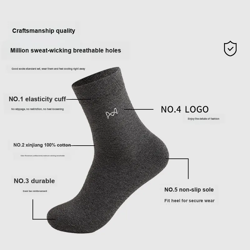MIIOW Mid Calf Socks Men's 5 Pack Gift Box Set-11