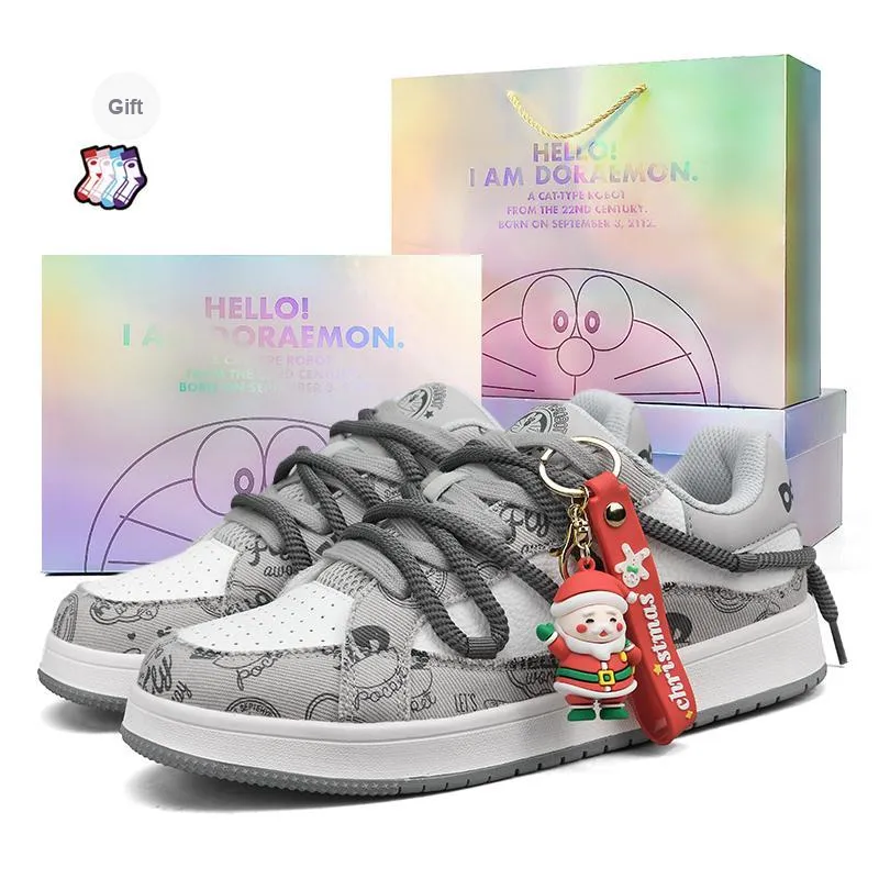 DoraemonA Box Limited Edition Puffy Shoes Low-Top Skateboard Shoes Unisex-387