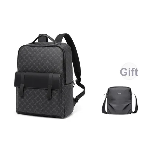 Поло PVC синтетическая кожа рюкзак мужской черный