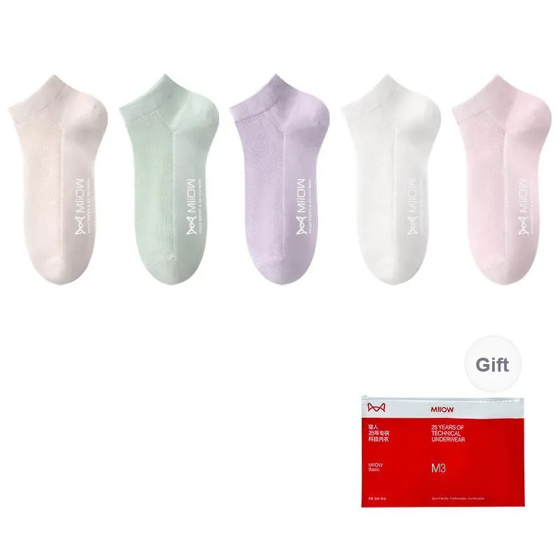 MIIOW Cool One Summer Series Ankle Socks Women's Shopping Bag 5 Pack-16