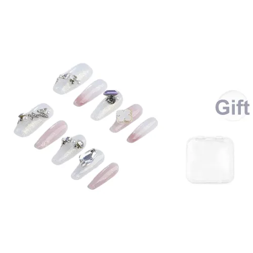 Song Biography Fashion Minimalist Style Мягкий Four Leaf Clover Сверкающий страз False Nail Средний LADDER 25 мм