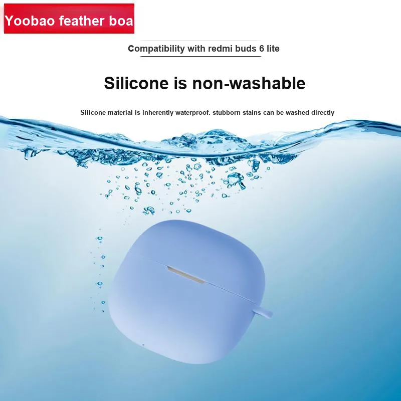 Yoobao Compatibility Red Beige Buds6 Lite Silicone Protective Cover Liquid Headphone Set-1