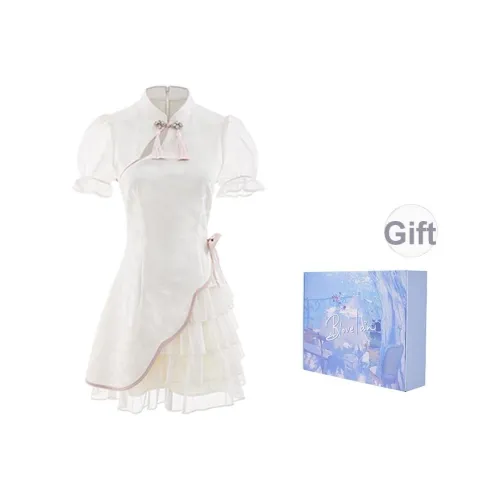 Blovelan Короткий рукав Платье Женское Moonlight Абрикос