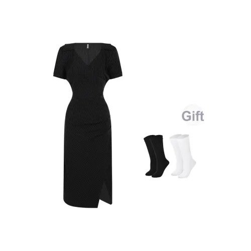 BSEVENI Короткое платье с короткими рукавами женское