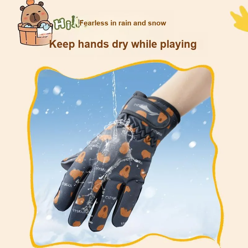 LiNing Ski Gloves Windproof And Rainproof, Cold Resistant Thermal Gloves Kids'-8