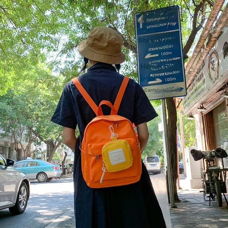 NX DOUGHNUT Nylon Backpack Unisex Black/Pink/Yellow/Orange/Green/Blue-7