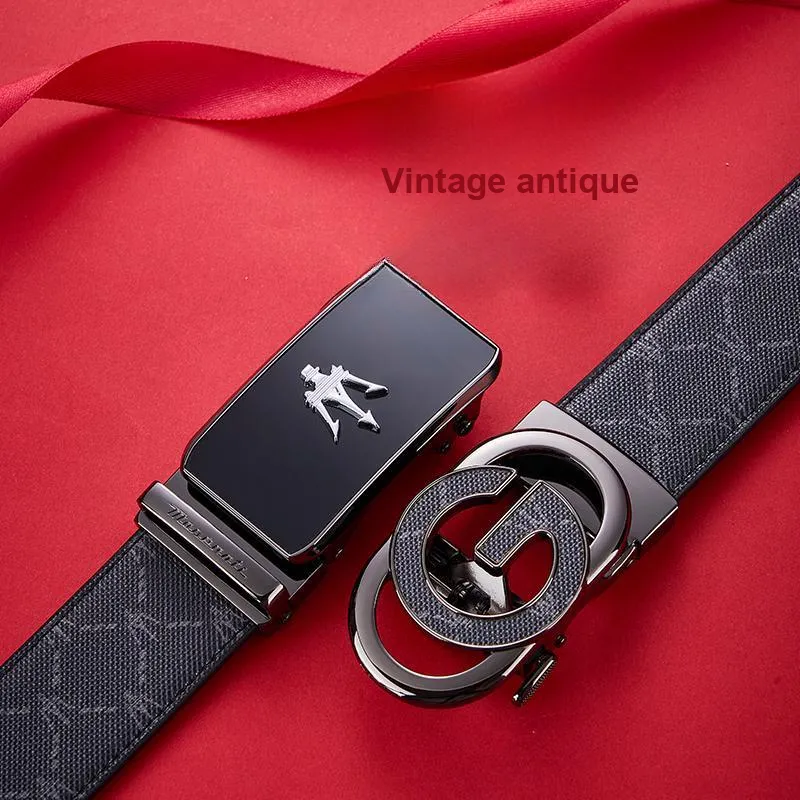 Maserati Cow Leather Belts Men's 3.5cm-5