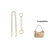 [Gold-Tone Two-Piece Set]White C13cm Letter Chain+Decorative Chain 45cm