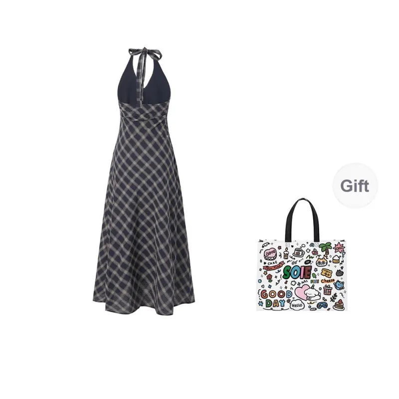 SOIE Slip Dress Set Women's Blue-5