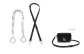 1.5cm Width Black Silver Buckle Plain Weave Shoulder Strap+Decorative Chain 33cm