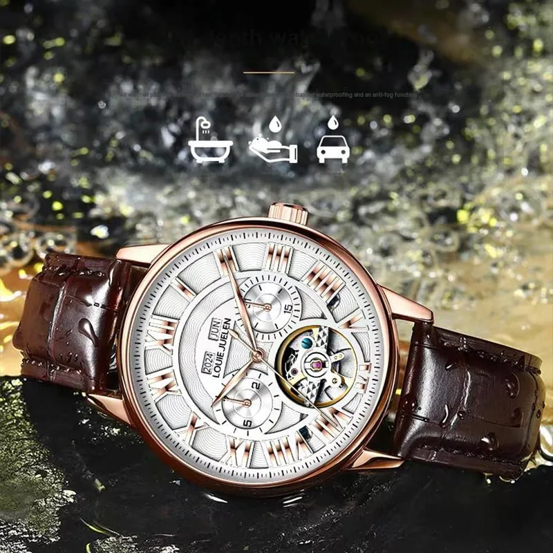 LOUIE JUELEN Automatic Mechanical Movement Watch Men's Watches Silver Dial-14