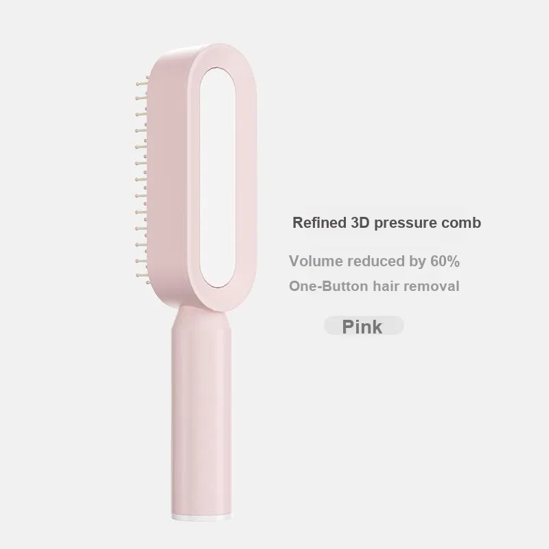Love Of Wormwood Push Button Air Cushion Comb Long Hair Massage Comb Dormitory Home Use Portable Minimalist Style Comb-7
