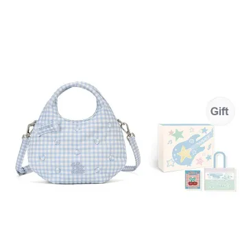 VANWALK Polyester Dome Bag Crossbody Handbag Small Size Women's Dark Chocolate Beans/Blue Plaid Beans/Strawberry Beans