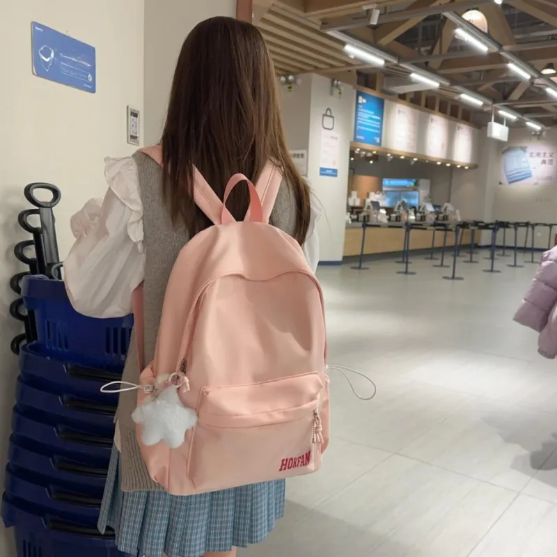 AIBAG Nylon Backpack Unisex Purple/Blue/Pink/Red/Black/White-8