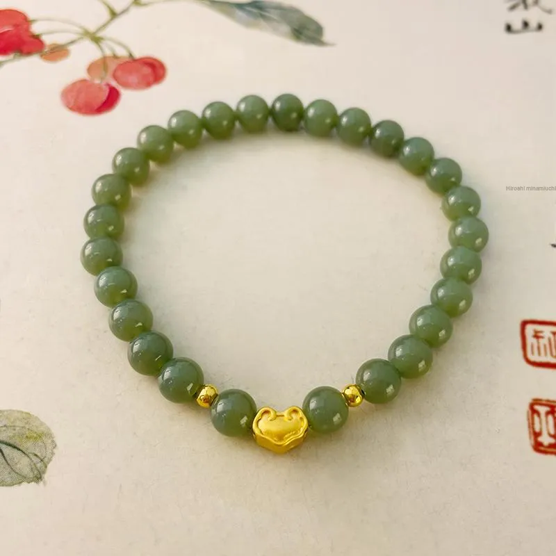 Love Hetian Jade Bracelets Green Jade Women's-5