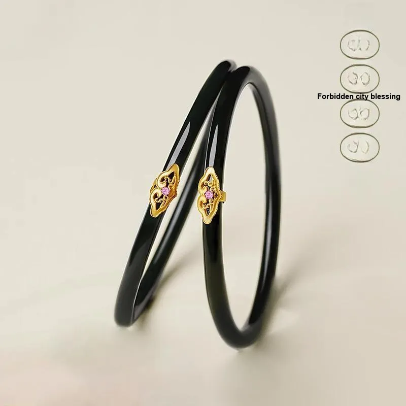 EADDA JEWELRY Bangles Black Jade Unisex-1