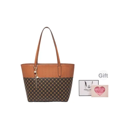 MARINO ORLANDI Сумка Tote из синтетической кожи PVC Сумка для покупок Сумка для ноутбука Сумка через плечо Большая женская сумка Кофейного цвета