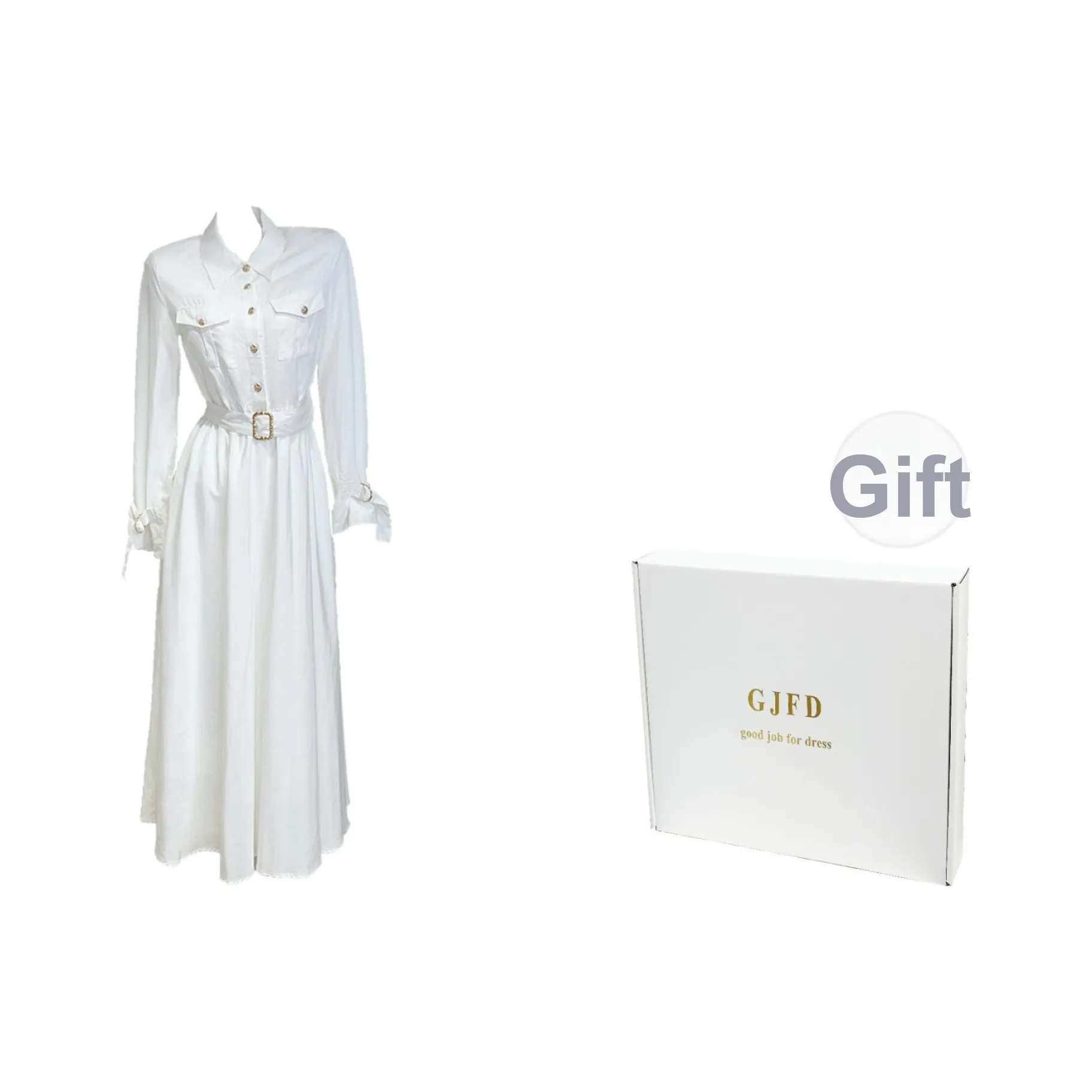 GJFD Длинное платье с длинными рукавами женское