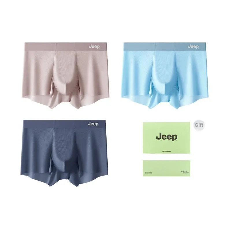 Jeep Underpants Non Clogging 7A Antibacterial Ice Silk Fabric Soft Men's 3 Pack-15