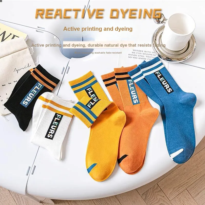 LUOLIAN Mid Calf Socks Unisex 5 Pack-14