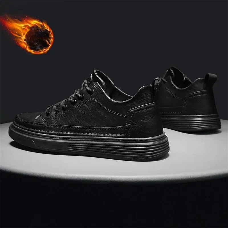 YEARCON Height Increasing Low Top Skateboard Shoes Men's Agate Black-5