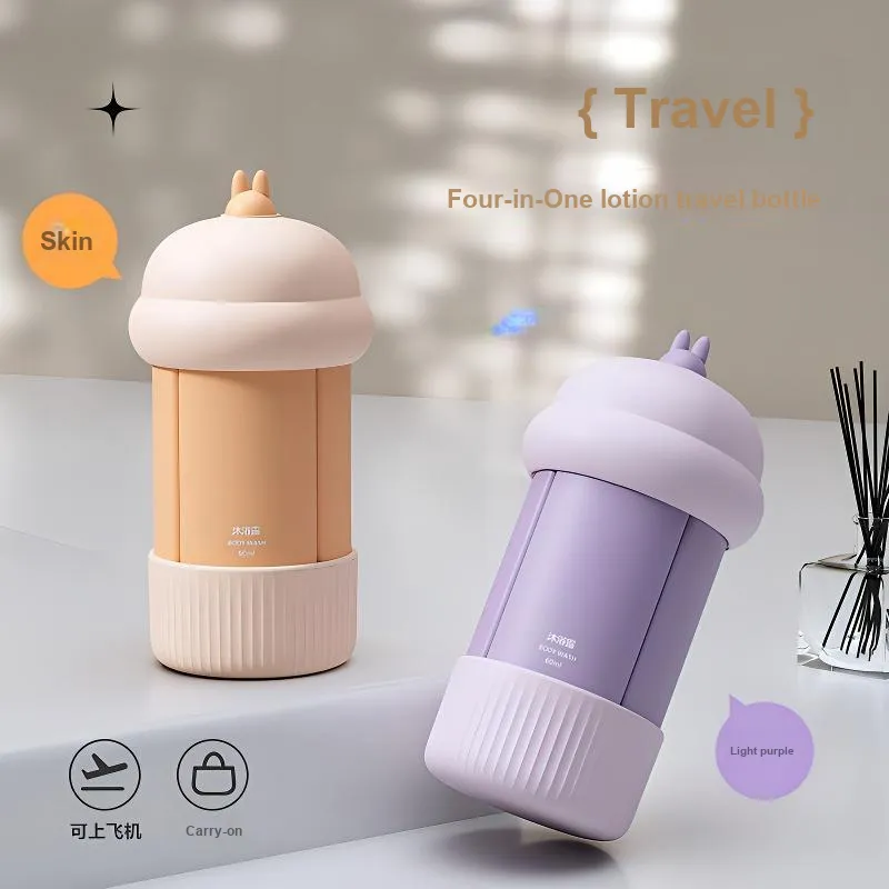 Love Of Wormwood Four in One Shampoo & Conditioner Travel Silicone Shower Gel Portable Set Bottles With Dividers-1