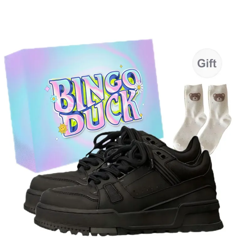 BINGO DUCK Skateboard Shoes Women's Black-0