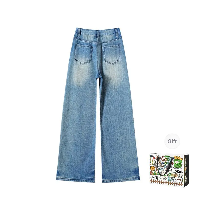 OURUOKE Jeans Women's Blue-1