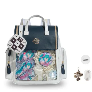 SWIMFUNER Water Repellent PU Anime Star Chaser Anime Backpack Regular Women's Blue/Brown