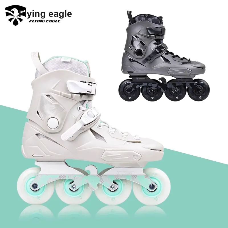 FLYING EAGLE Inline Skates High School University Roller Skating Freestyle Unisex Size 35 46 Mint White-3