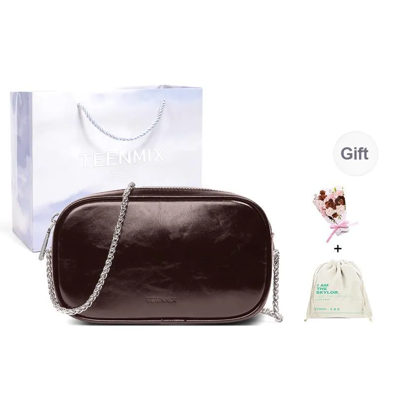 Teenmix Cow Leather With Synthetic Leather Chain Bag, Cell Phone Pouch, Shoulder Bag, Crossbody Bag Women's Multicolor-15