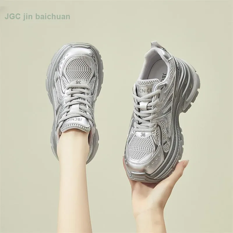 Jin Baichuan Height Increasing Wear-Resistant Low-Top Chunky Sneakers Women's-17