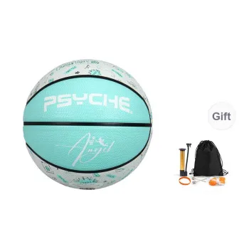 PSYCHE Rubber Basketball Mint Green Size 5 Training Kids'