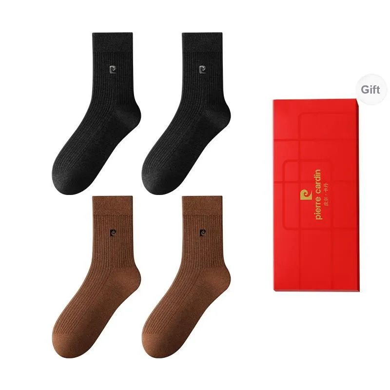 PIERRE CARDIN Mid Calf Socks Men's 4 Pack Box Included-2