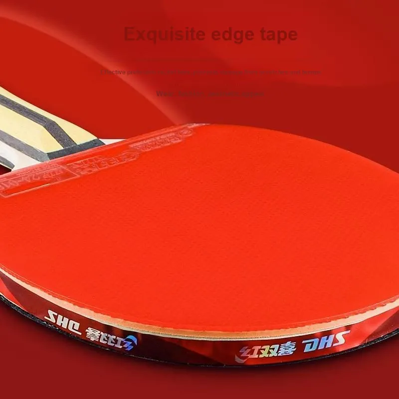 DHS Ping Pong Paddles Unisex 5 Layer Solid Wood Bottom Red-4