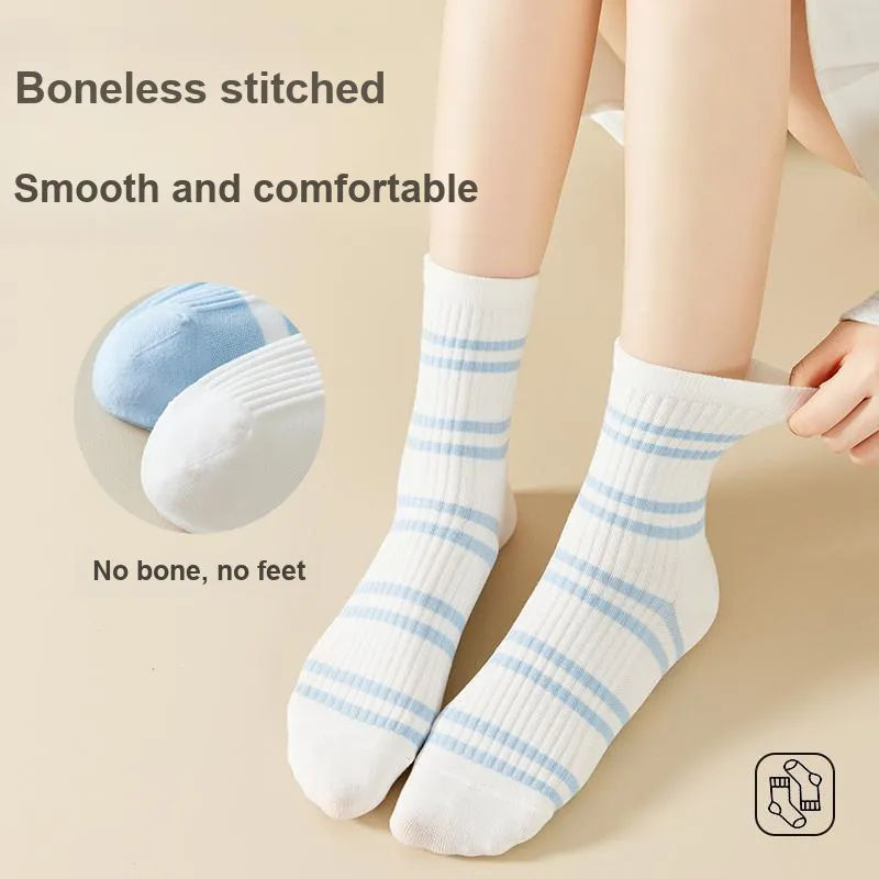 Lan Miao Mid Calf Socks Women's 5 Pack-10