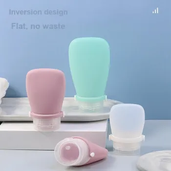 JINGLINGLONG Gray Portable Dosing Bottle With Travel Soft Press Face Wash Shower Gel And Shampoo Silicone Bottle