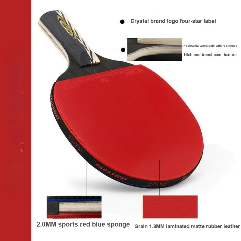 CROSSWAY Ping Pong Paddles Unisex All Wood Red-12