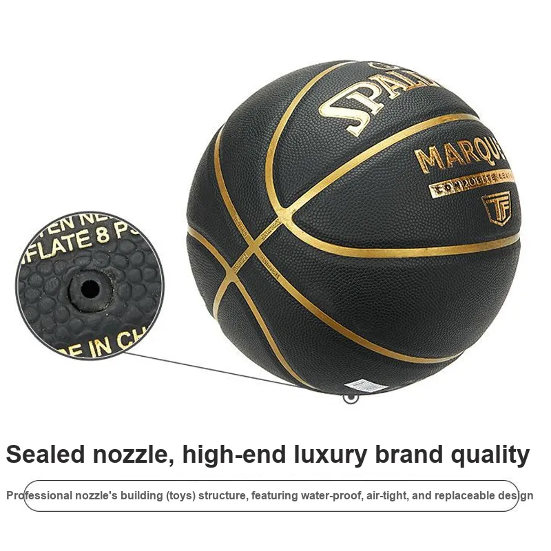 SPALDING TF Collection 77 257Y PU Basketball Black Gold Size 7 Training Unisex-4