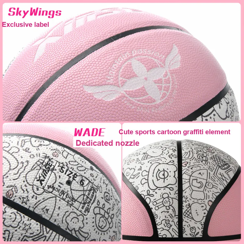 XINSE PU Basketball Pink Size 67 Size Street Training Women's-7