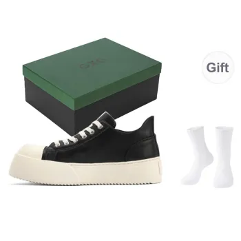 GXG Oversized Derby Shoes Anti Slip And Wear Resistant Height Increasing Coverage Low Top Skateboard Shoes Men's Black