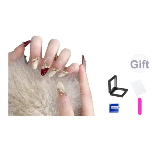 XNTX Кошачий глаз Красный Невеста False Nail Короткий LADDER Мягкий Color Series Румяна Stain Стиль Инстаграм