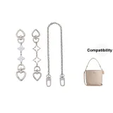 [Silver White Four-Leaf Clover Heart Clasp+Irregular Shape Extender Chain]+Decorative Chain 40cm