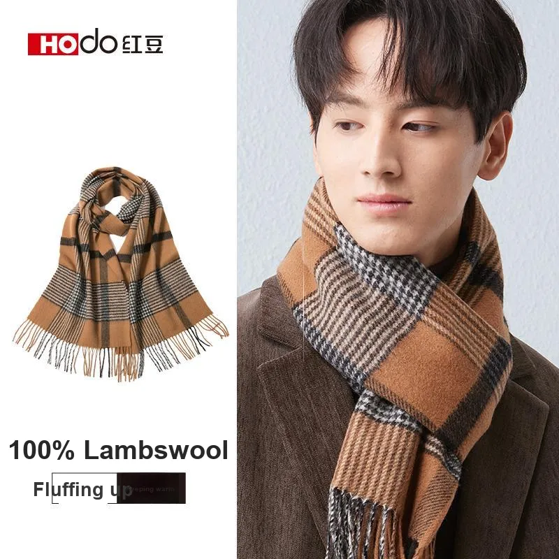 Red Bean Wool Knit Scarves Men's-21