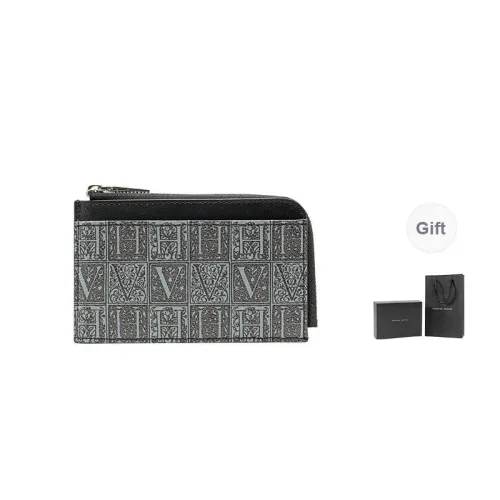 VANESSA HOGAN PVC Card Clip Wallets Card Holders Small Size Men's Black