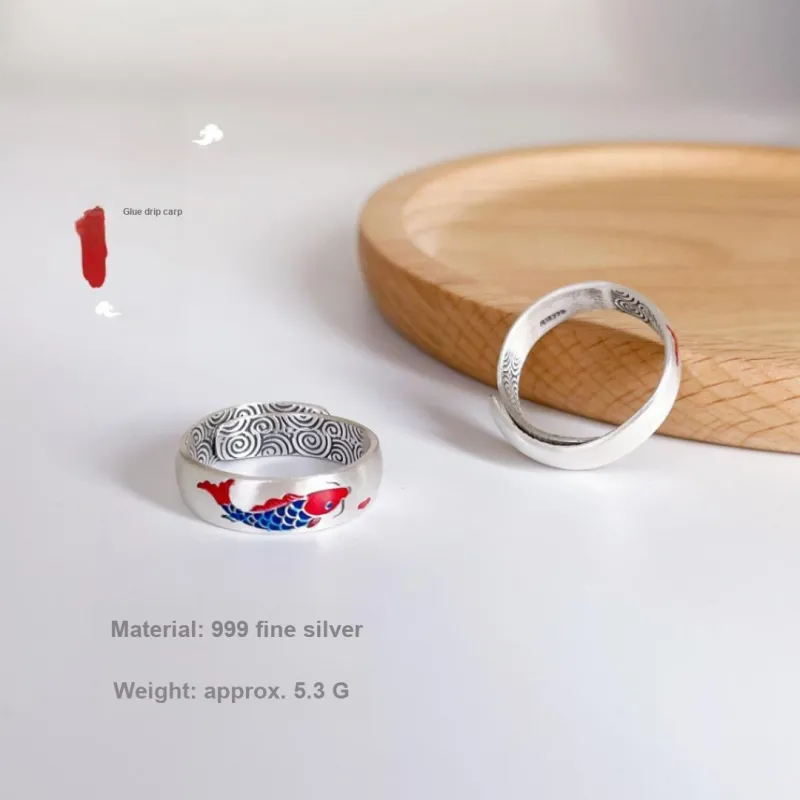 AITAO 999 Fine Silver Full Silver Ring Unisex-4